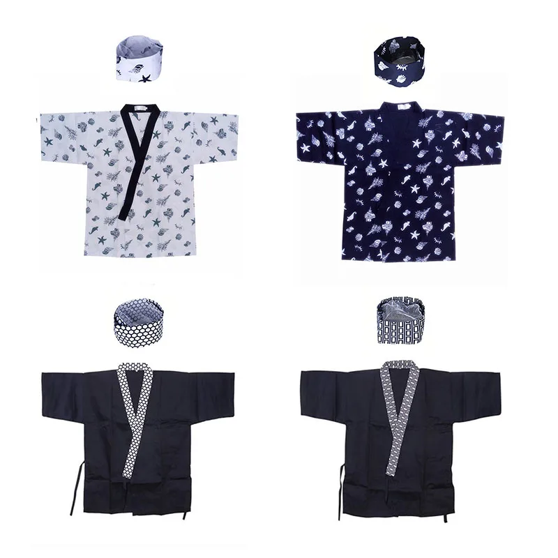 sushi-chef-jacket-japan-catering-services-zephyr-print-cook-shirt-hat-restaurant-kitchen-uniform-cap-suit-hotel-waiter-workwear