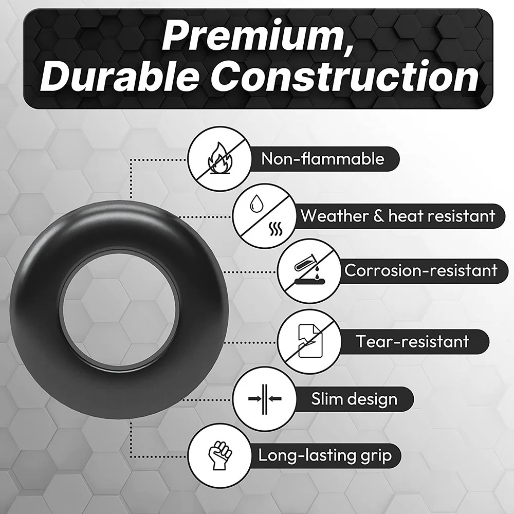 STONEGO 180-Piece Rubber Grommet Assortment Kit for Holes, O Rings in 1/4