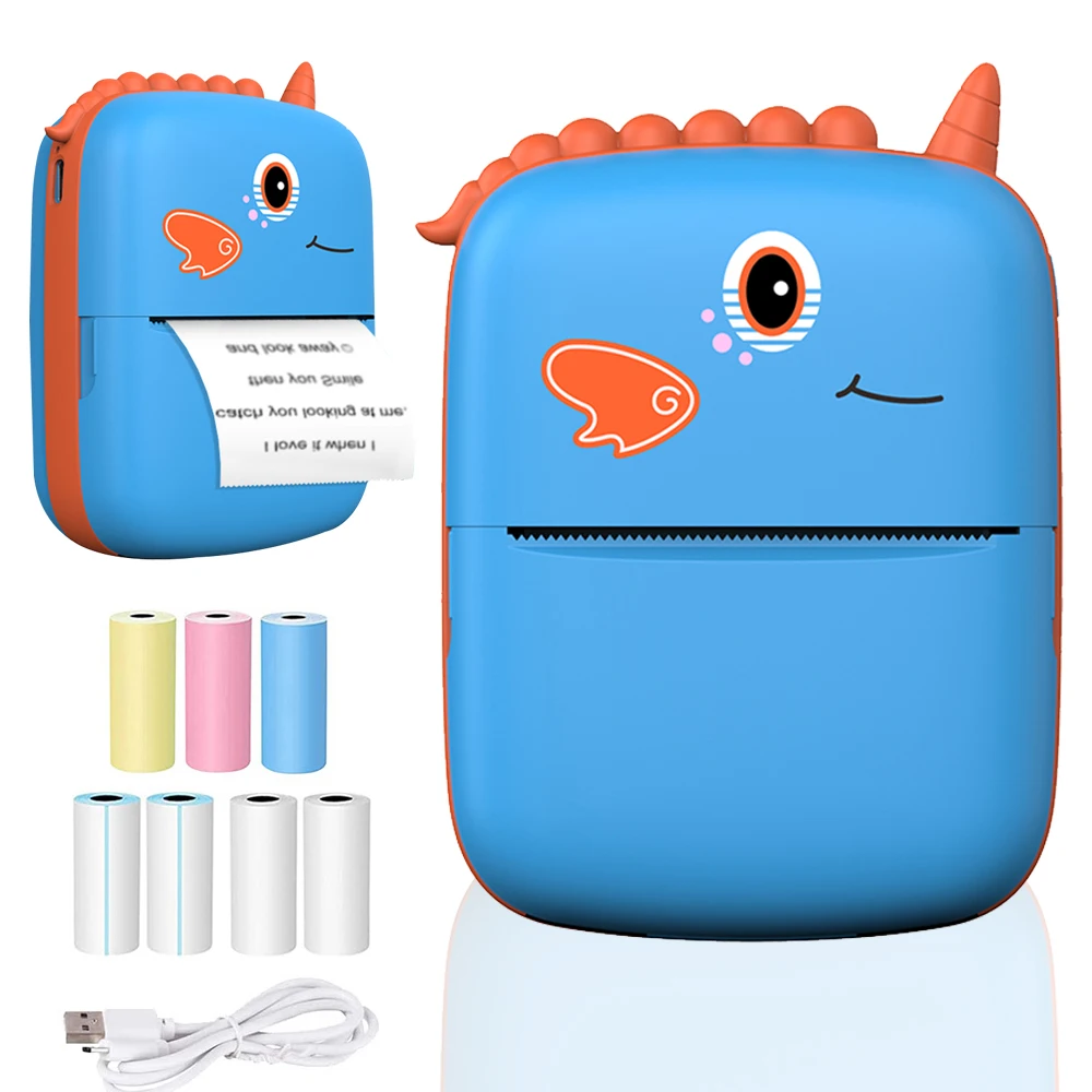 

Mini Portable Thermal Printer Photo Label Memo Study Notes Pocket Thermal 58mm Unicorn Printing Wireless Bluetooth Android IOS