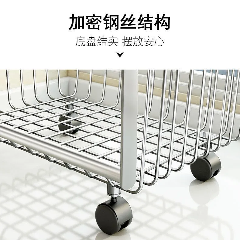 

Бытовая полка для хранения фруктов и овощей Многослойная корзина от пола до потолка Кухонная стойка из нержавеющей стали