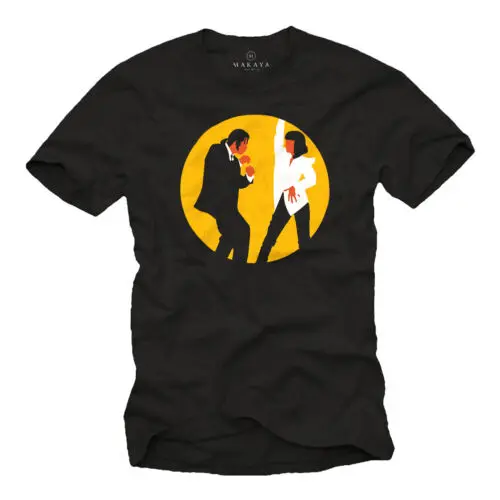 Herren T-Shirt schwarz Männer Pulp Fiction Geschenk Tänzer Freunde Papa lustig