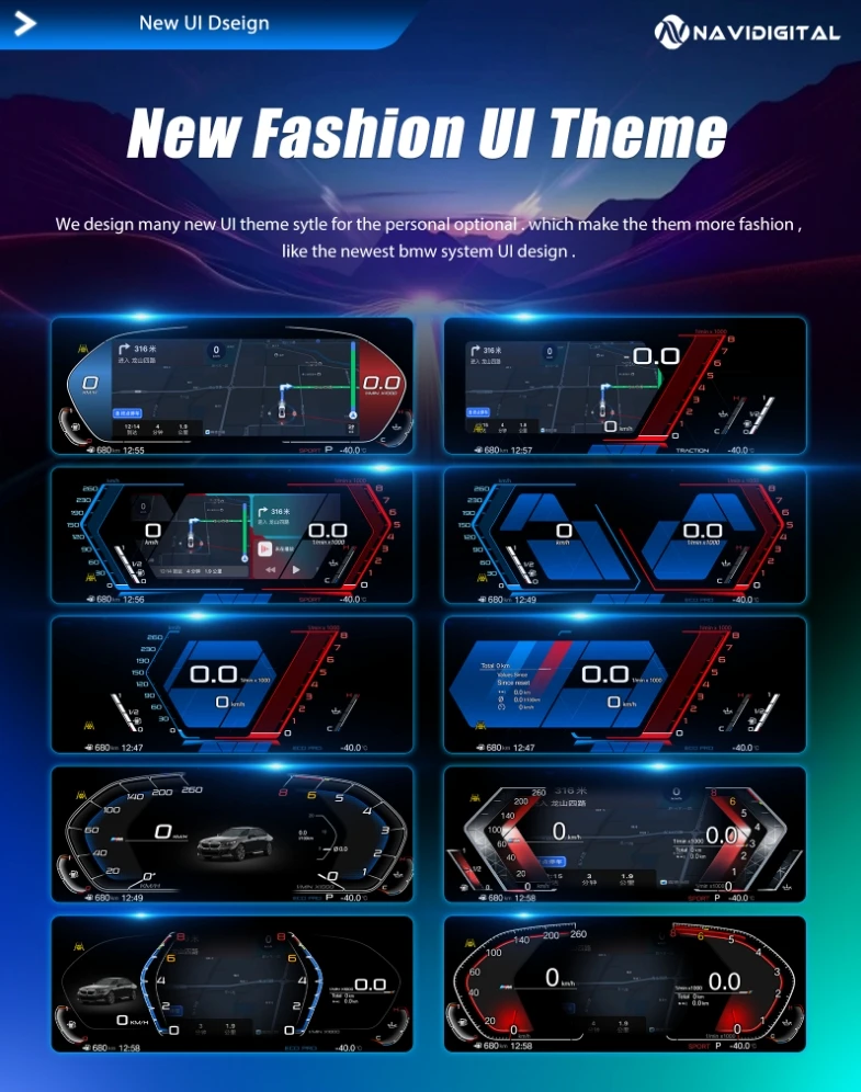 Auto digitales Armaturen brett für BMW 1 2er f20 f52 f22 x1 f48 f49 x2 f39 LCD-Panel Tachometer virtuelles Cockpit Instrumenten cluster – Detail 5