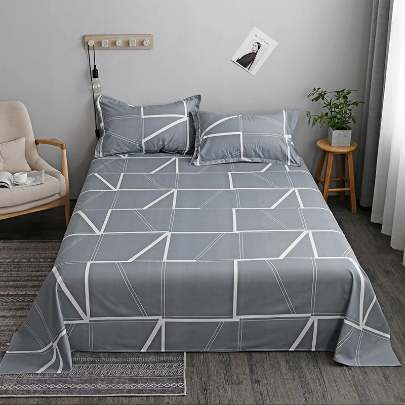 3PCS/Set Soft Skin-Friendly Bed Sheets Pillowcase Bedroom Dormitory Comfortable Brushed Sheet Thick Breathable Sheet