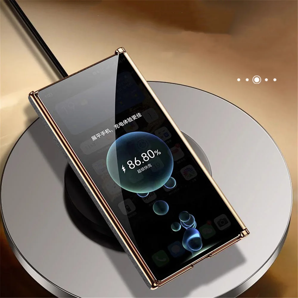 Oryginalne skórzane etui z klapką ALCANTARA do Huawei Mate XT z podwójnym zawiasem i osłoną ochronną