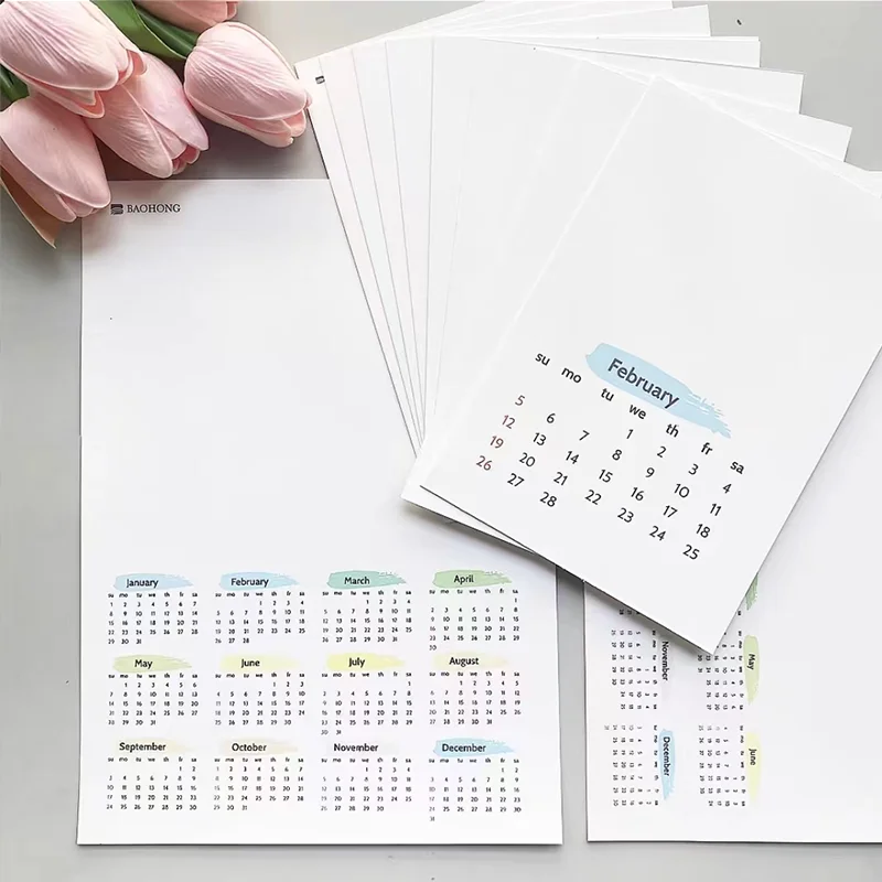 

2024 Calendar Empty Watercolor Paper Card 16K 100% Cotton Fine/Medium Grain DIY Hand-painted Water Colour Calendar for Artists