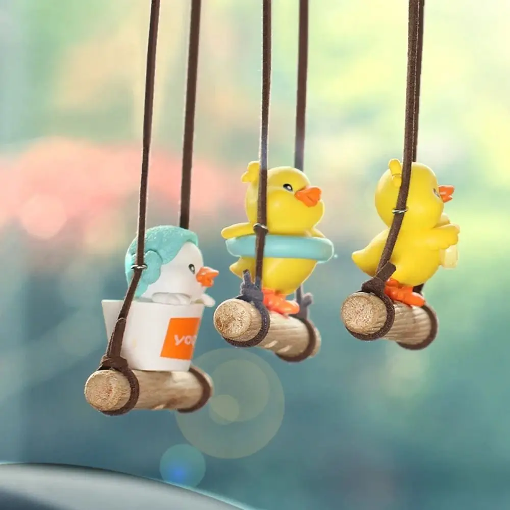 Car Auto Parts Car Accessories Cute Duck Cartoon Animated Lovely Swinging Duck Car Pendant Portable Little Yellow Duck