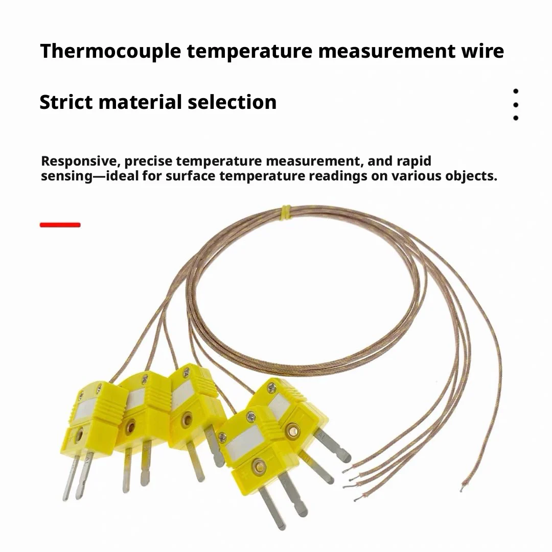 GG-K-30-SLE K Type Thermocouple Temperature Line High Temperature Resistant Glass Fiber Temperature Measurement Line 10Pcs/lot