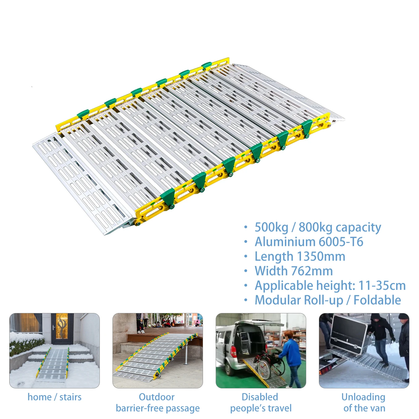 Simplywalk Wheelchair Roll Ramp 500kg Width 762mm Aluminum Alloy Ourdool Van Car Ramp Private Label Service Anti-slip Test