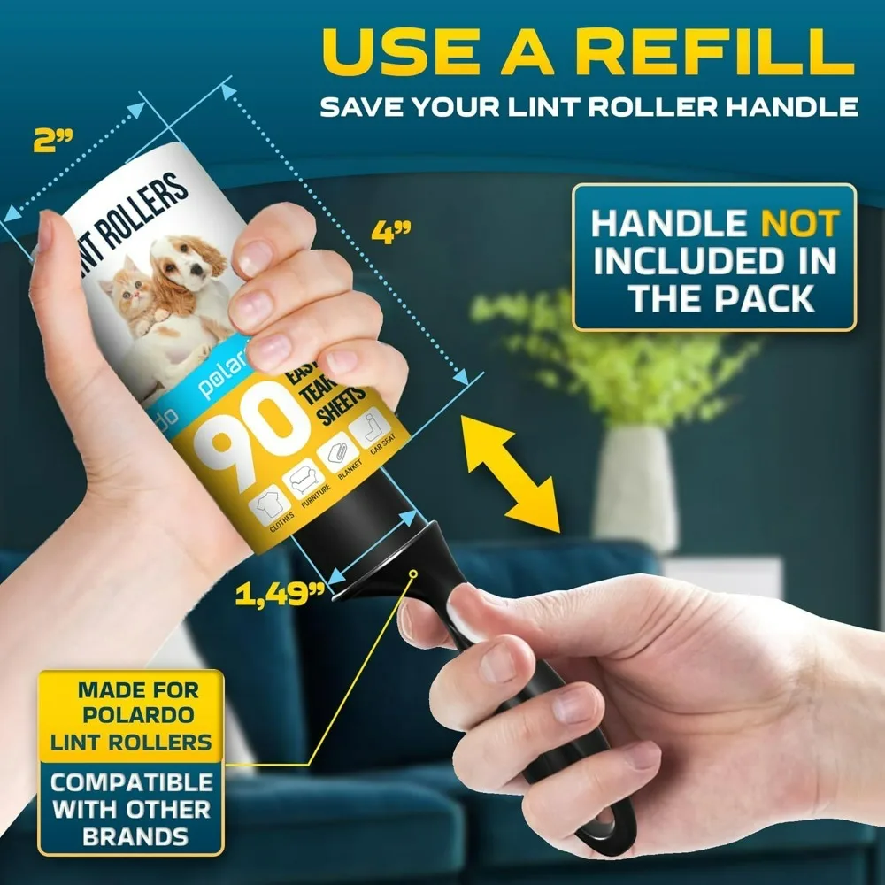 

Lint Rollers for Pet Hair, Sticky, Remover for Couch, Clothes Furniture and Carpet. Dog Hair Remover Cat Hair, Animal Fur