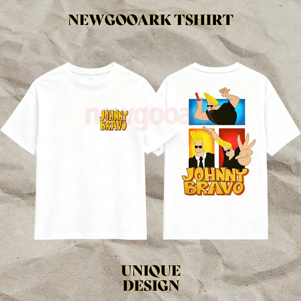 Johnny Bravo Graphic T Shirts Men Woman Cotton T-Shirts O Neck Pretty 90s Cartoons Cartoon Tee Shirt Short Sleeve Tops Classic