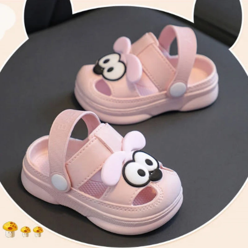 Kids Clogs Gardon Shoes Cartoon Cut-Out Closed-Toe Sandals Boys Girls Anti Slip Soft Sole Indoor Slippers Outdoor Beach Sandals