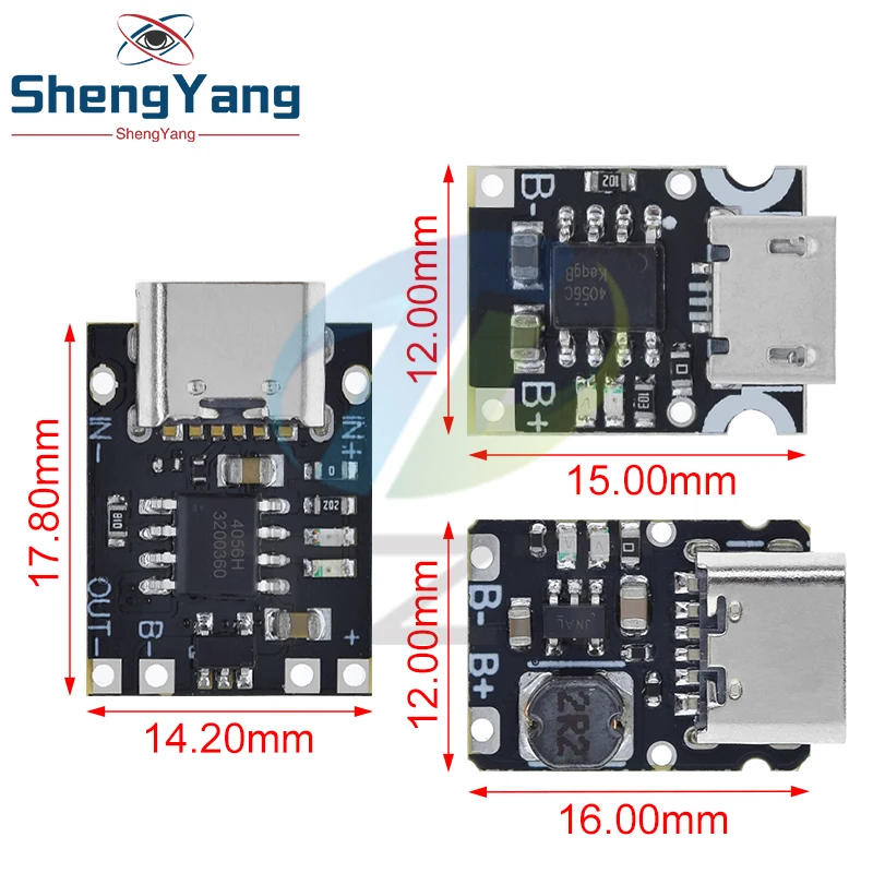 5PCS Type-C USB TP4056 1A Lithium Battery Charging Protection Board Module Polymer Battery