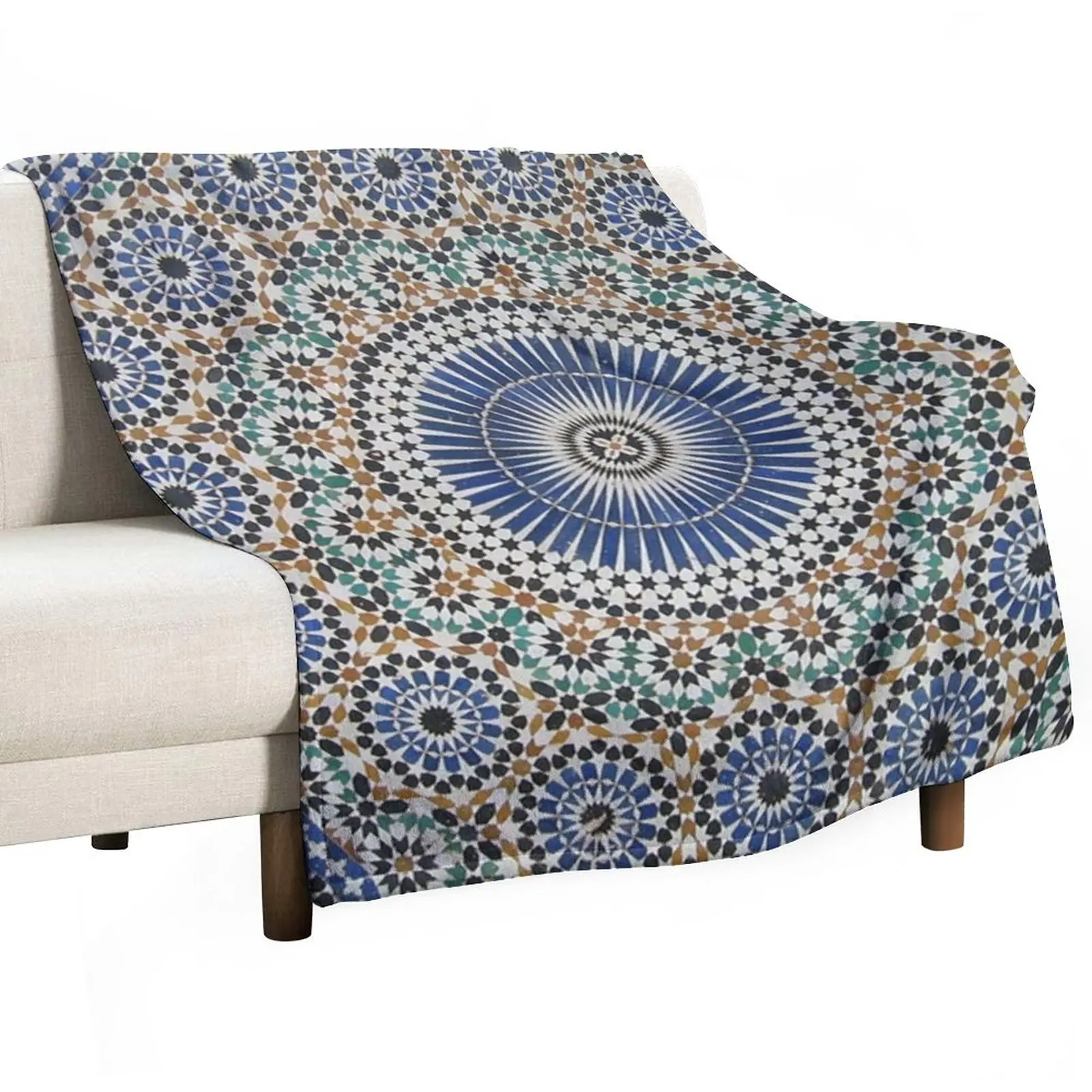 

zellige moroccan mosaic tilework, traditional moroccan art Throw Blanket Luxury Brand Weighted Blankets