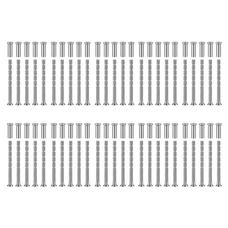 Paquete 50 tornillos para manija puerta 4mm, fijaciones pasantes para manija puerta, perillas rosas, cerradura