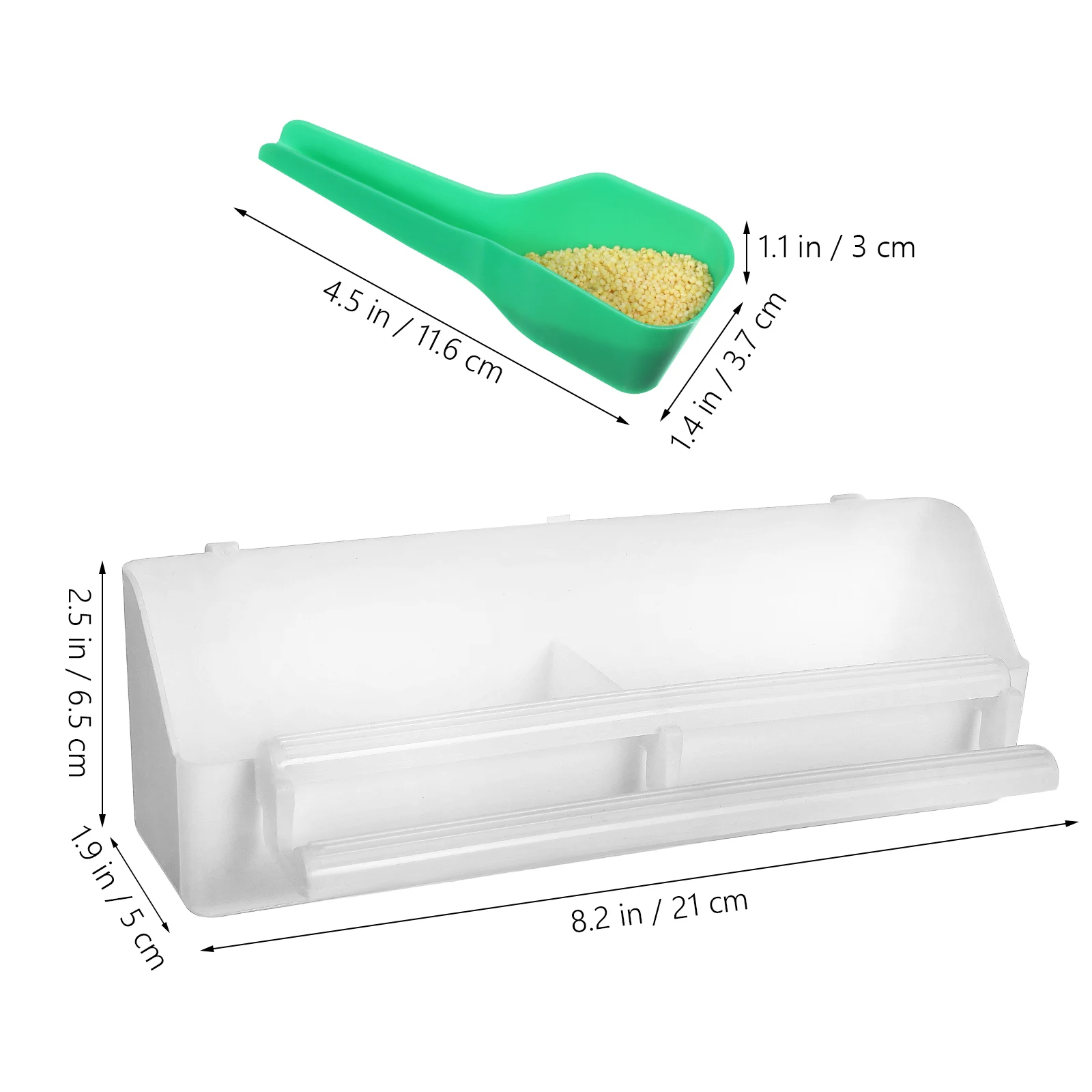 

2 Feeder Boxes 1 Dual Compartments Easy Install Secure Attachment Sturdy Construction Plastic Bird