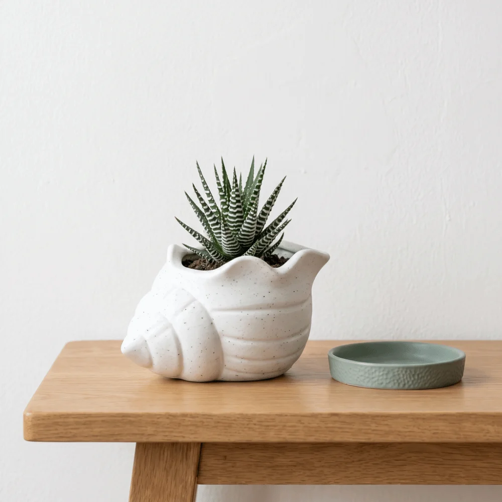 Creative 3D Printed Conch-shaped Flower Pot Ocean-themed Decoration Mini Plant Pot Ornaments Desk Planter Indoor Plants