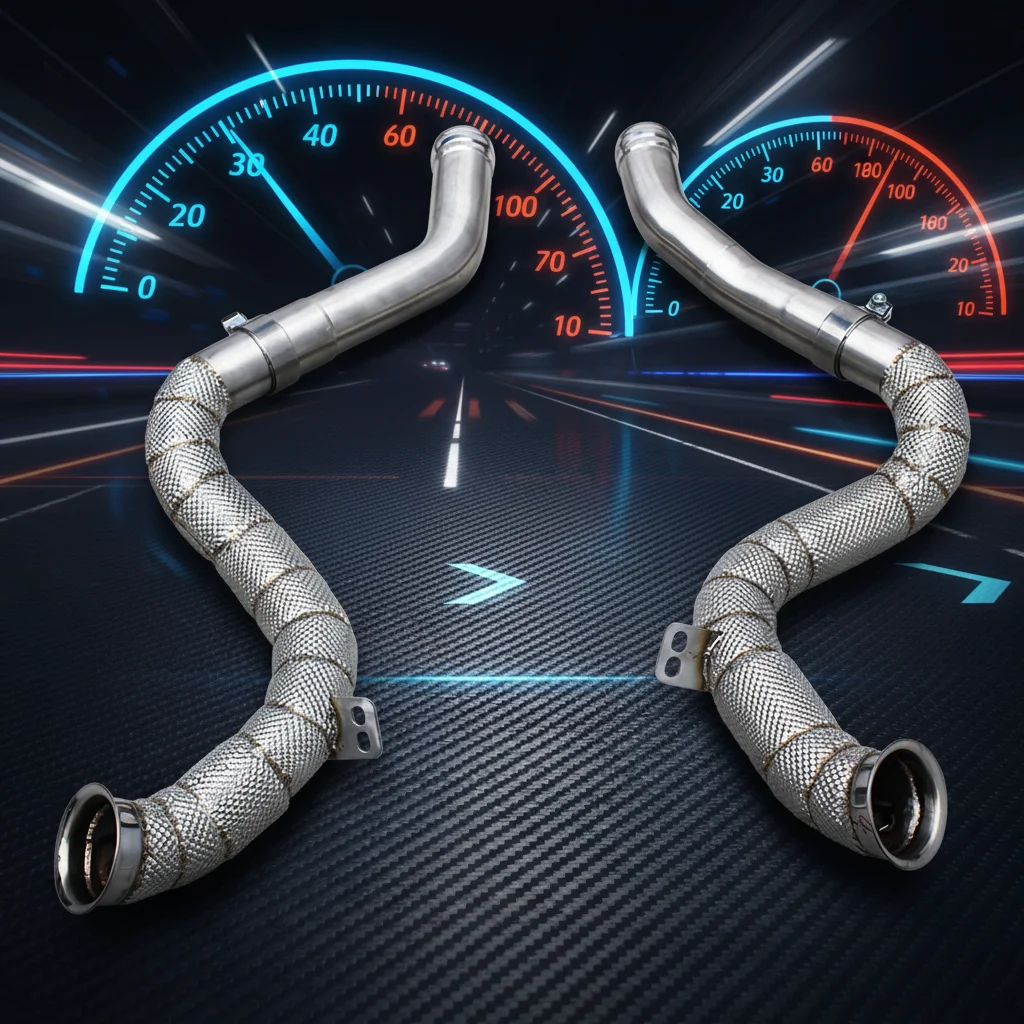 

OEM Free Flow Downpipe Exhaust Pipes For Mercedes-Benz C63/C63S AMG W205 4.0T 2015-2024 Stainless Steel Heat Shield Header