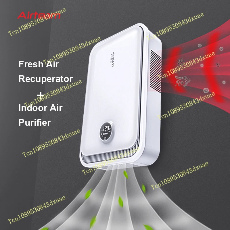 Low Noise air Recuperator ERV HRV WiFi Control Single Room Wall-mounted Energy Heat Recovery Ventilation System