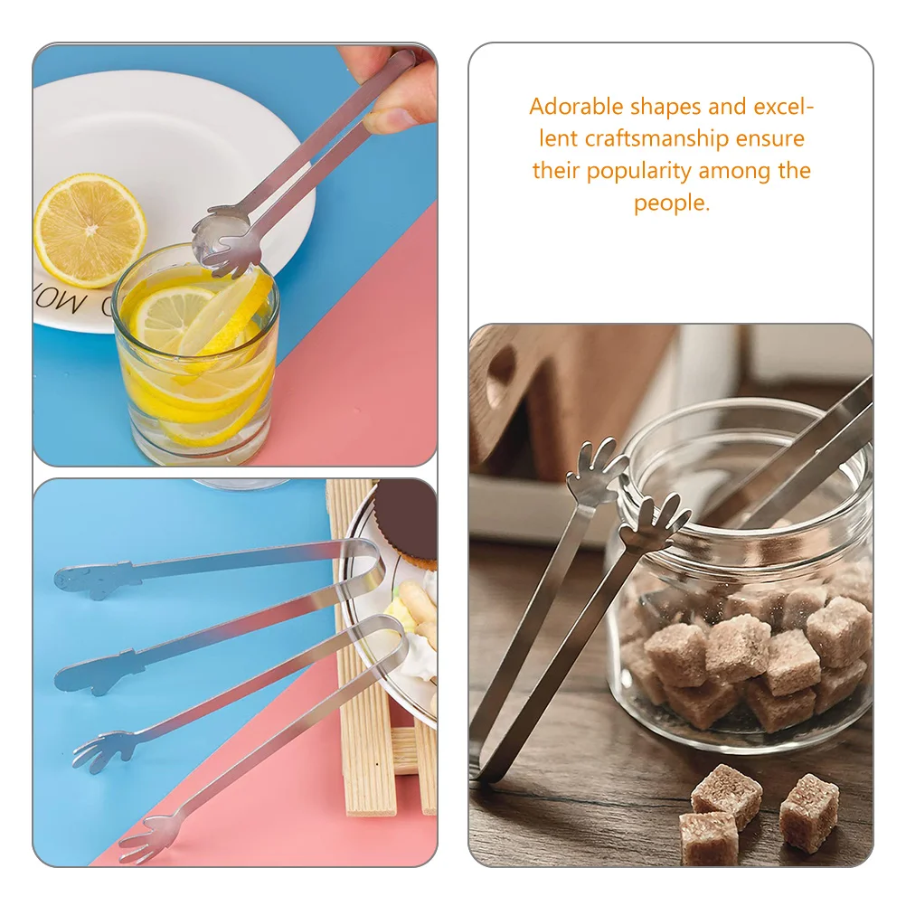 5 Buah Penjepit Makanan Baja Tahan Karat Anti Selip untuk Memasak Bbq Prasmanan Salad Steak Pembuka Roti Penyajian Serbaguna