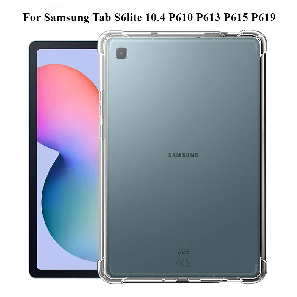 

Funda для Samsung Galaxy Tab S6 Lite 10,4 дюйма SM-P610 P615 P613 619 P620 P625 Прозрачные подушки безопасности Мягкий защитный чехол из ТПУ для планшета