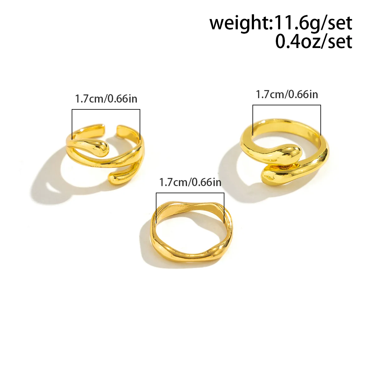 2024 New Retro Baroque Circular Irregular Curvature Smooth Surface Rings for Unisex Fashion Jewelry Minimalist Accessories