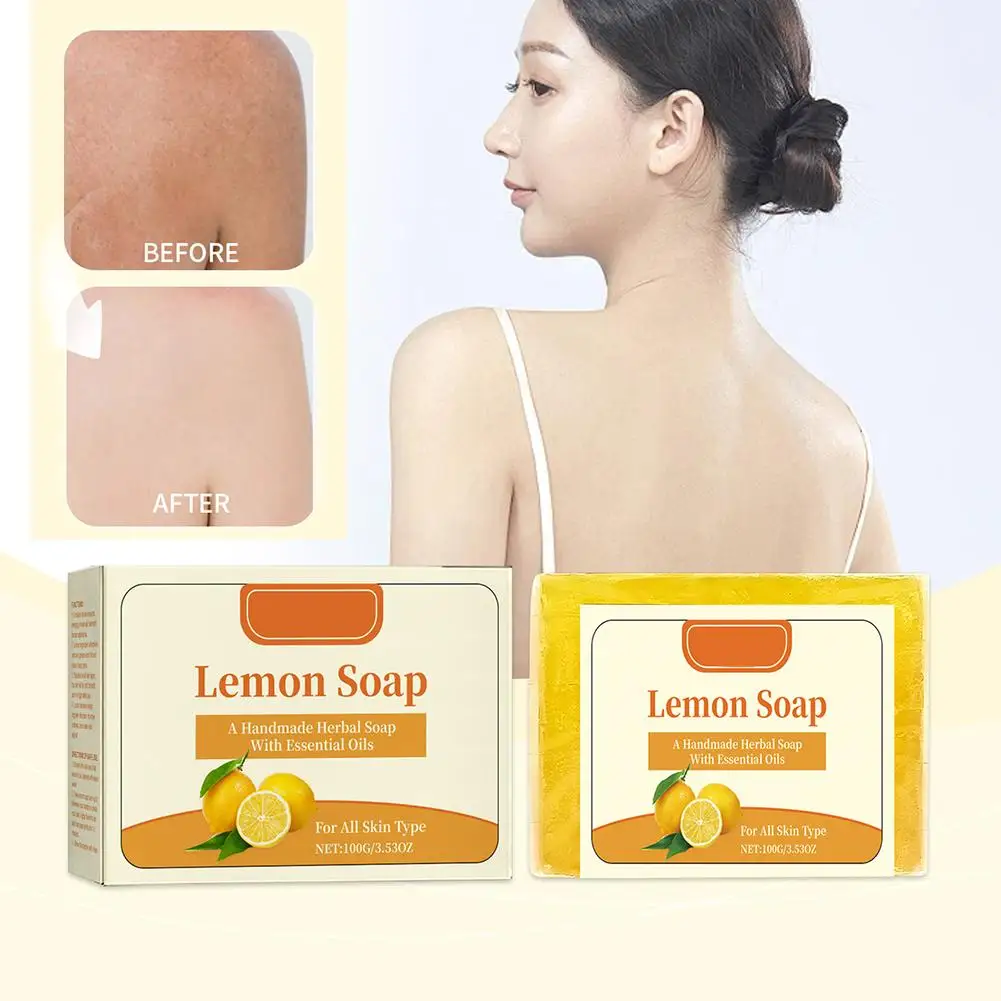 100% Lemon Soap Pure Natural Lemon Ingredients Make Refreshing Citric Exfoliating C Acid Care Soap Vitamin Skin Skin Non-gr C0C0