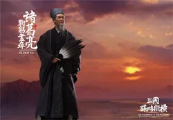 1/6 IN FLAMES Vintage Romance of the Three Kingdoms Zhuge Liang Military Counsellor Grey Dark Blue Robe Long Coat Underwear Mode