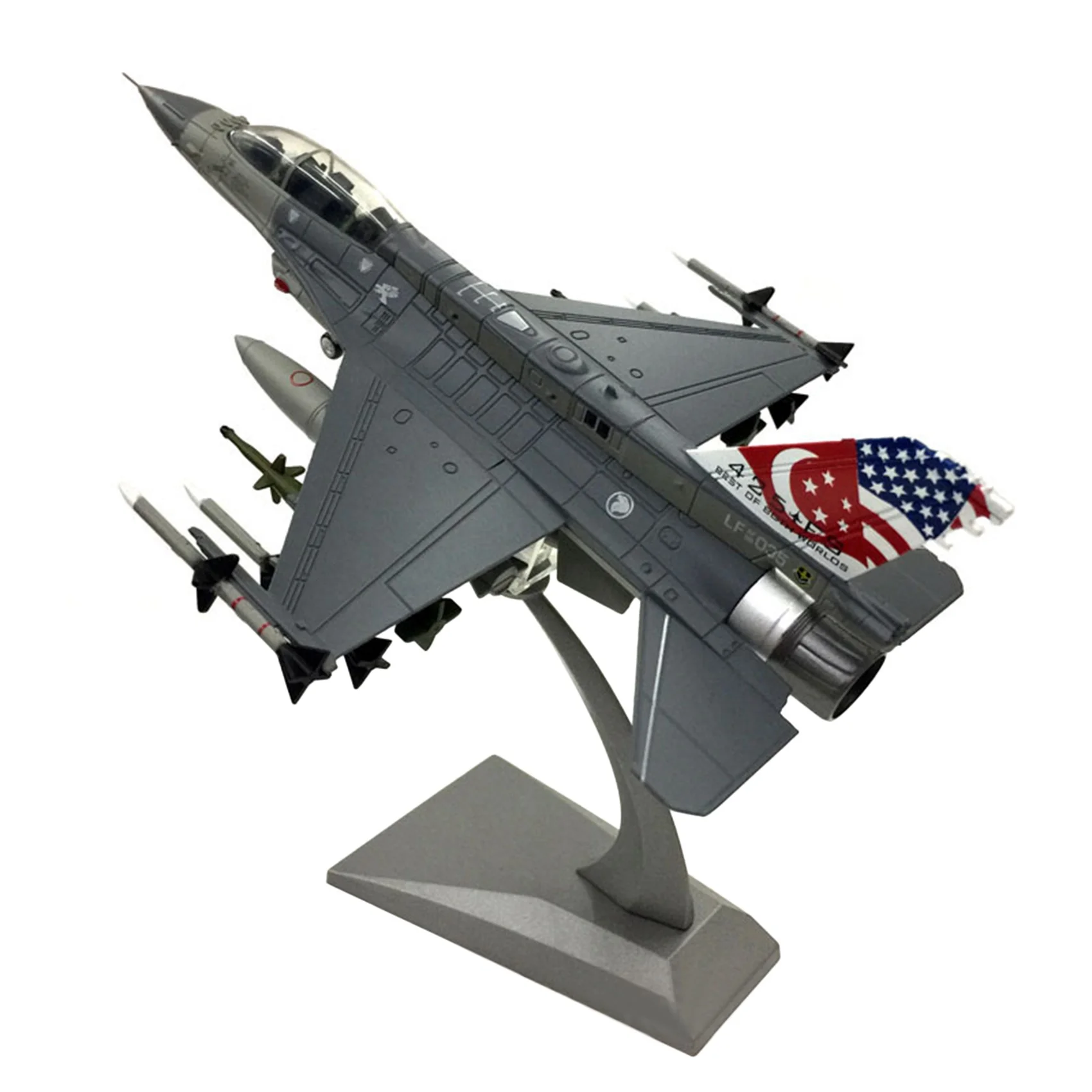 1:72 Scale F-16D Attack Plane Metal Die-Cast Airplane, Includes Alloy Stand for Commemorate Collection or