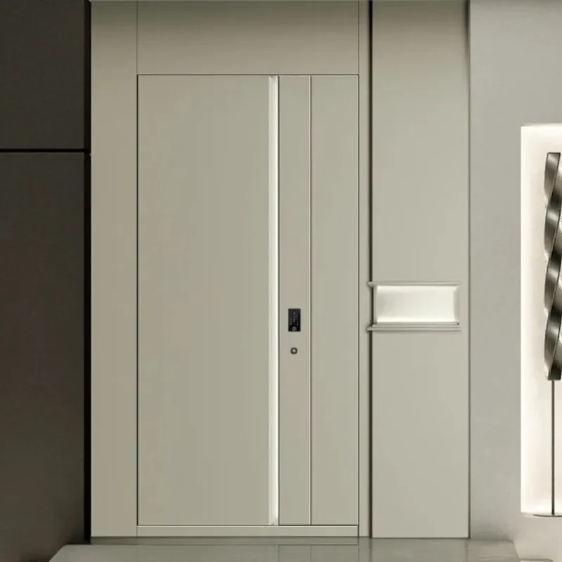 New Carved Cast Aluminum Villa Door with Sliding Cover Handle Two Tone Front and Rear Anti Theft Security Door for Rural
