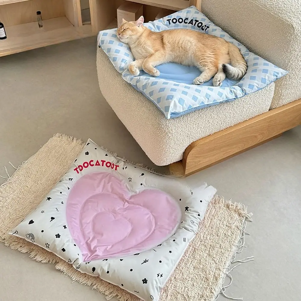 

Cat Supplies Square Pet Ice Mat Heat-Resistant Breathable Pet Cooling Pad Anti-Slip Base Waterproof Dog Ice Nest Summer