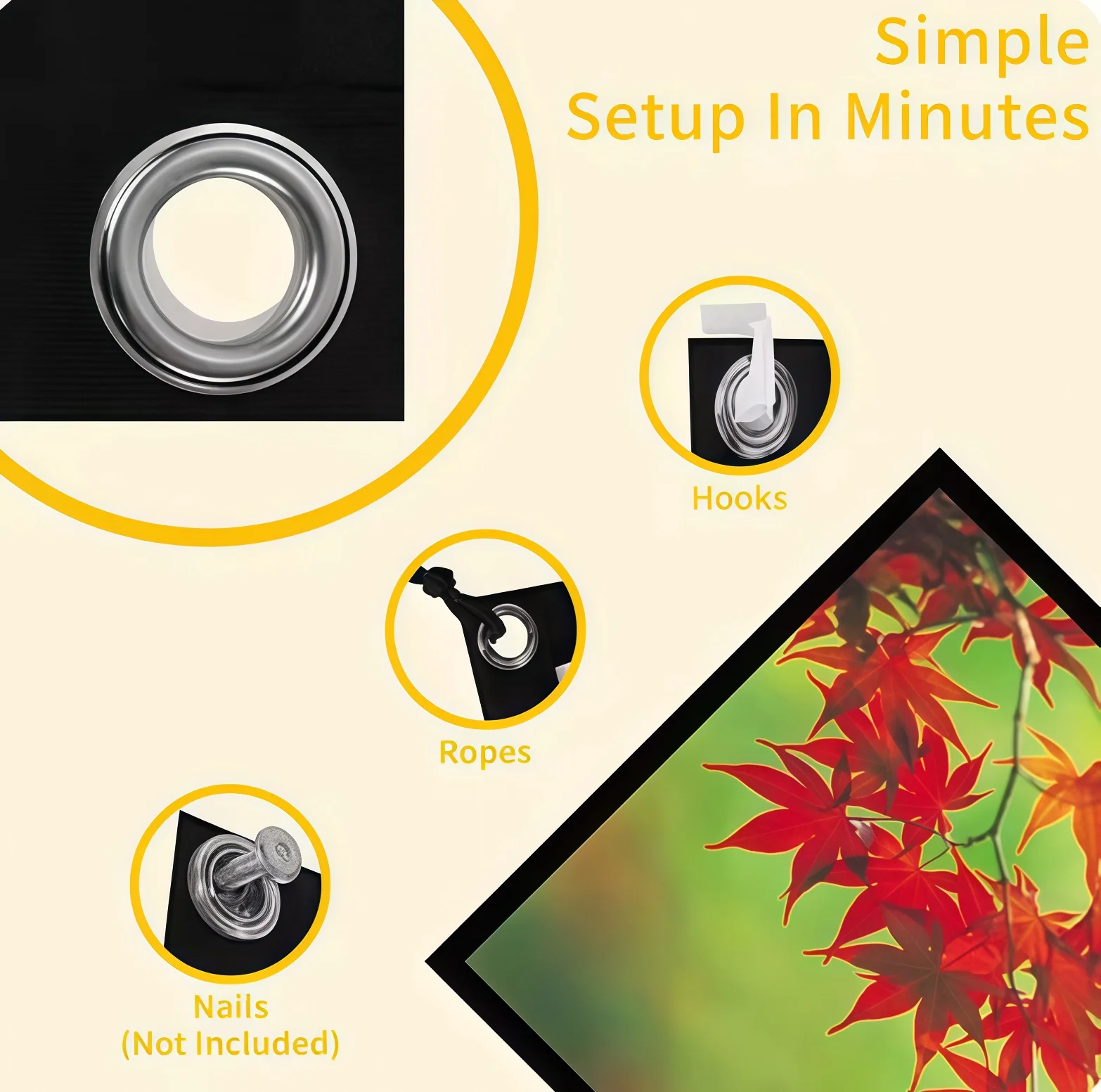 High-definition Simple Home Projector Screen 60/72/84/100/120/150 Inch Folding Anti Glare Portable Projection Curtains Screen