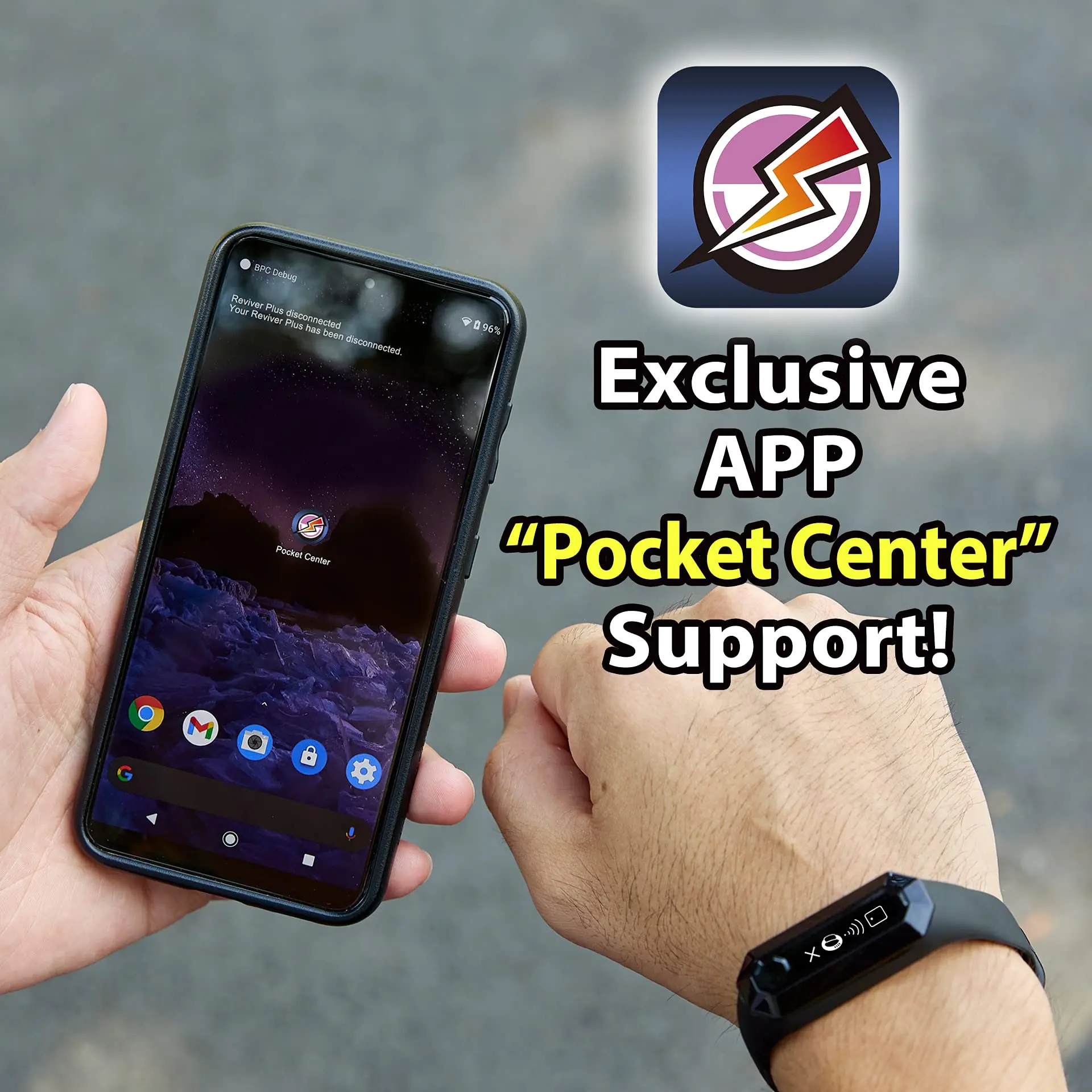 Brook Pocket Auto Catch Reviver Plus - Splendid Evolution, อุปกรณ์เสริมสร้อยข้อมือสายรัดข้อมือ IP67, การแสดงความจุแบตเตอรี่