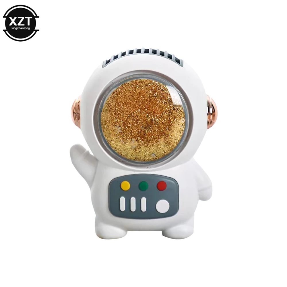 

Cartoon Astronaut-Shaped Children'S Fan Portable Rotating Quicksand Fan USB Rechargeable Fan Children'S Gifts