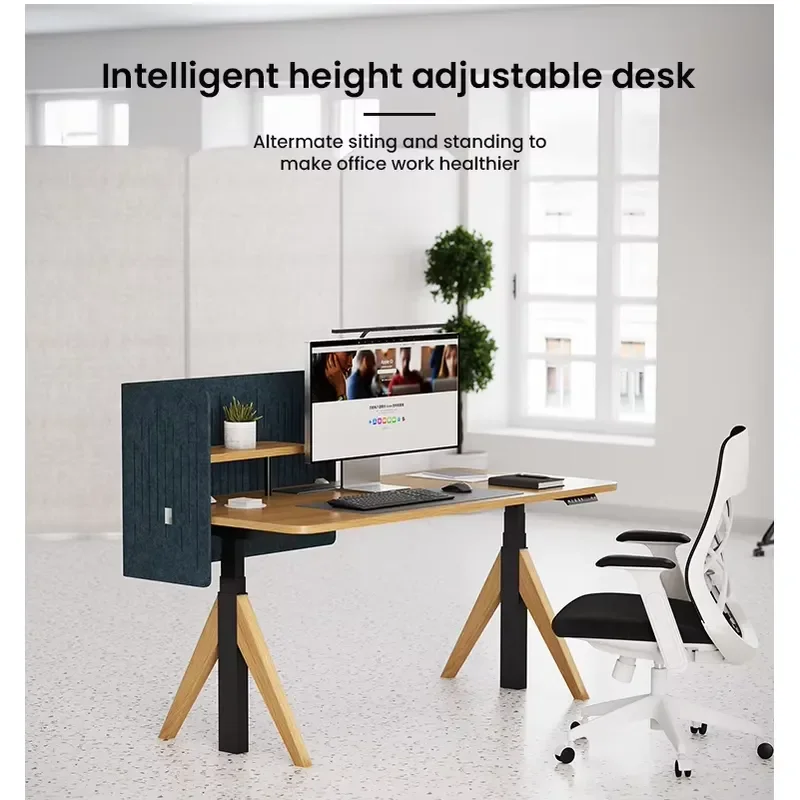 Electric Standing Desk Home Office Sit Stand Desk Height Adjustable Computer Table with Memory Function