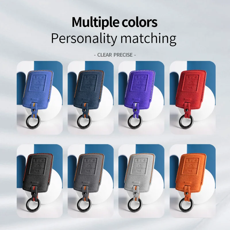 لكاديلاك CTS ATS XTS SLS SRX XLS DTS STS إشبيلية إسكاليد الجلد المدبوغ حافظة مفاتيح السيارة قذيفة 5 زر ملحقات سلسلة المفاتيح السيارات #4