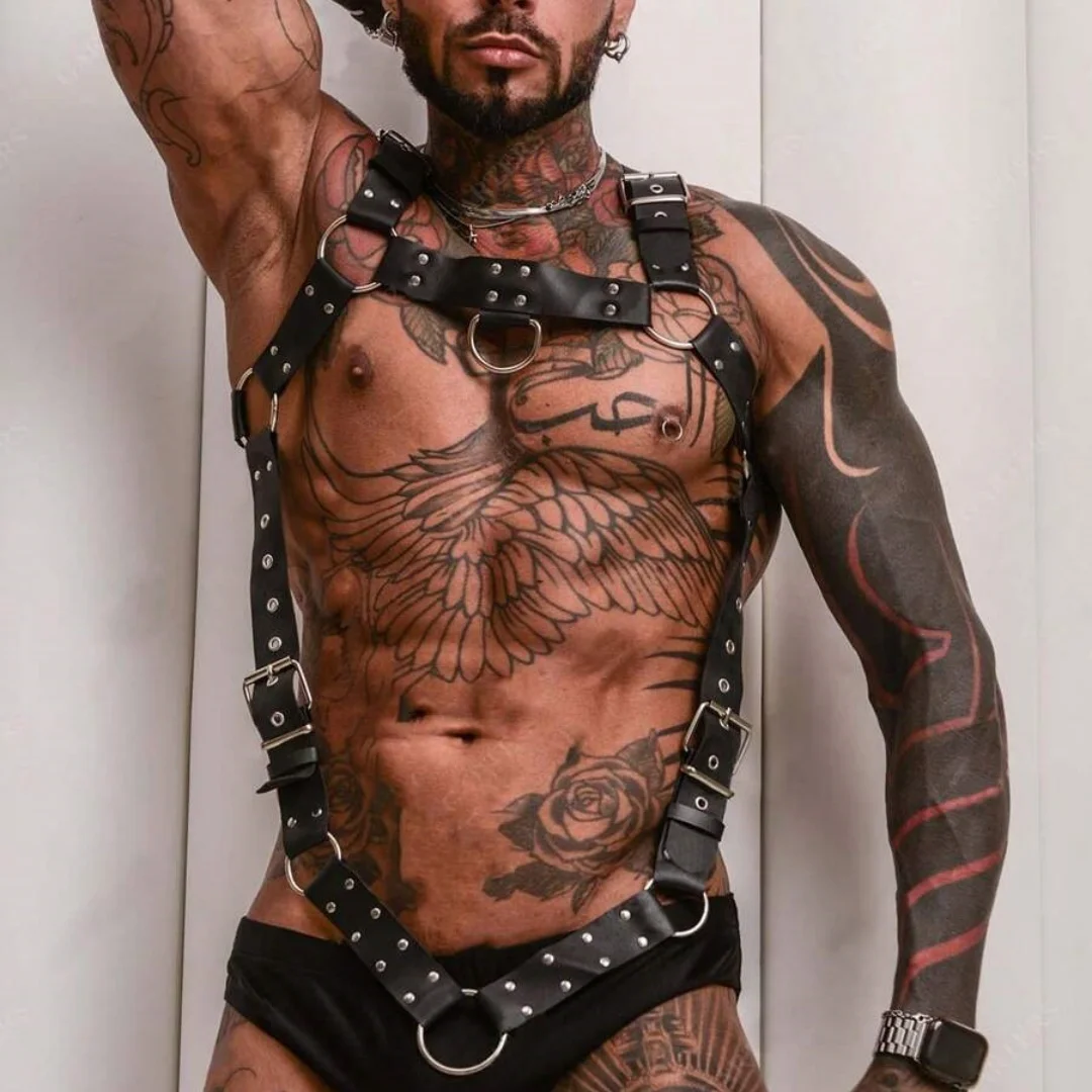 

Мужской модный пояс для коррекции фигуры, мужской гладиаторский нагрудный протектор для мужчин | Ремень для одежды из гладиаторской кожи в готическом стиле