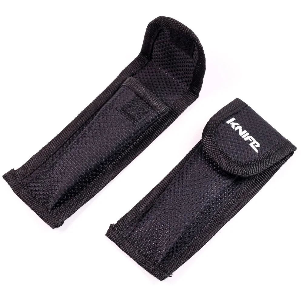 Black Nylon Knife Sheath w/ Velcro and Belt Loop Pocket Holster Pouch Case Holder