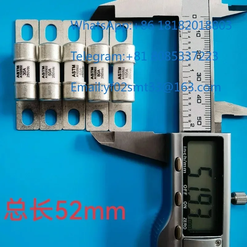 ASTM A102502 High Voltage New Energy Fuse 30A 50A 63A 80A 100A 200V 250V Protection Fuse Link