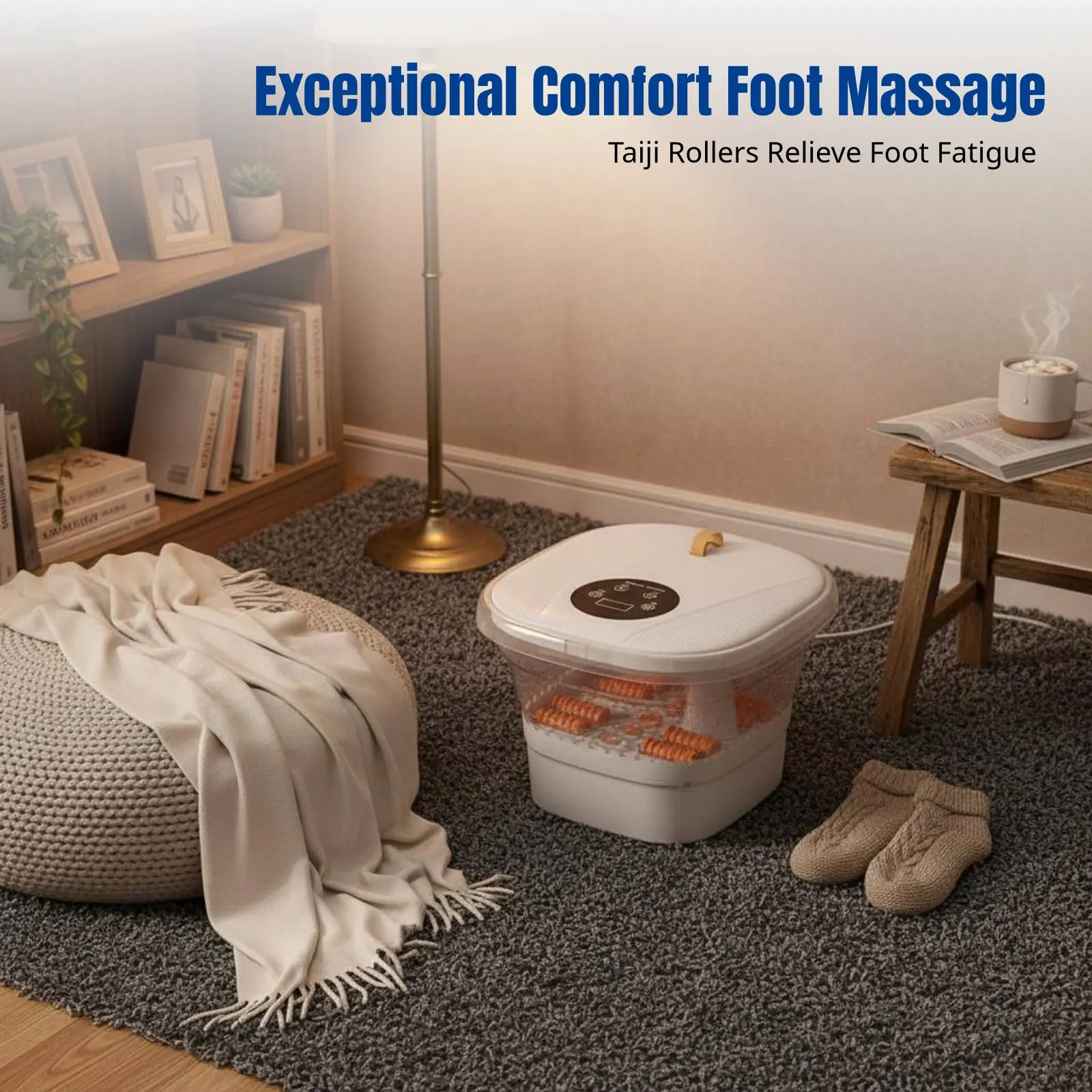 

Складная ванночка для ног, электрическая гидромассажная ванна для ног, глубокая емкость, автоматический подогрев для дома, портативная, с дистанционным управлением, ЖК-дисплей