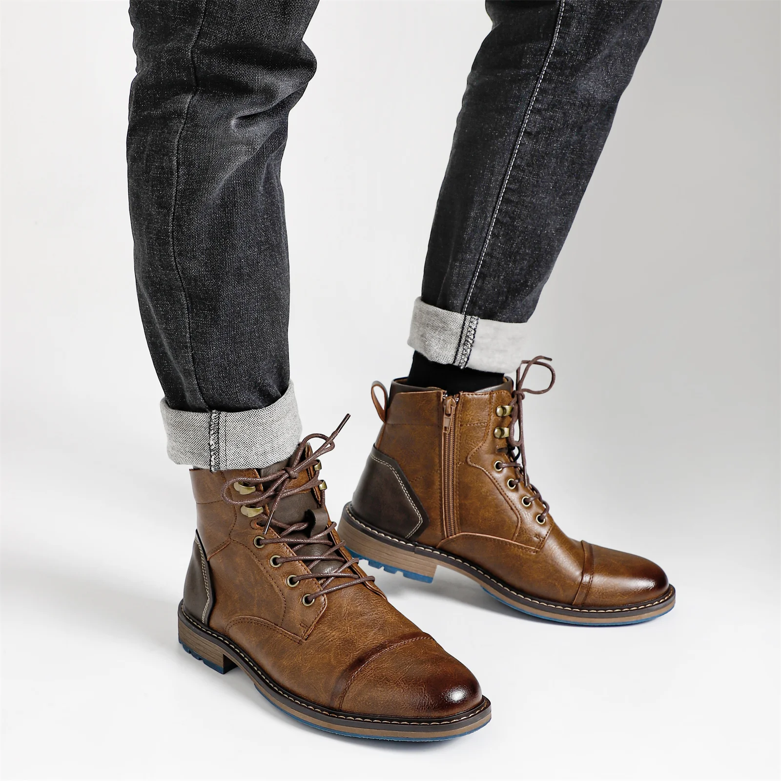 Size 7-13  Fashion Comfortable2024 Brand Leather  Men Boots  #AL606
