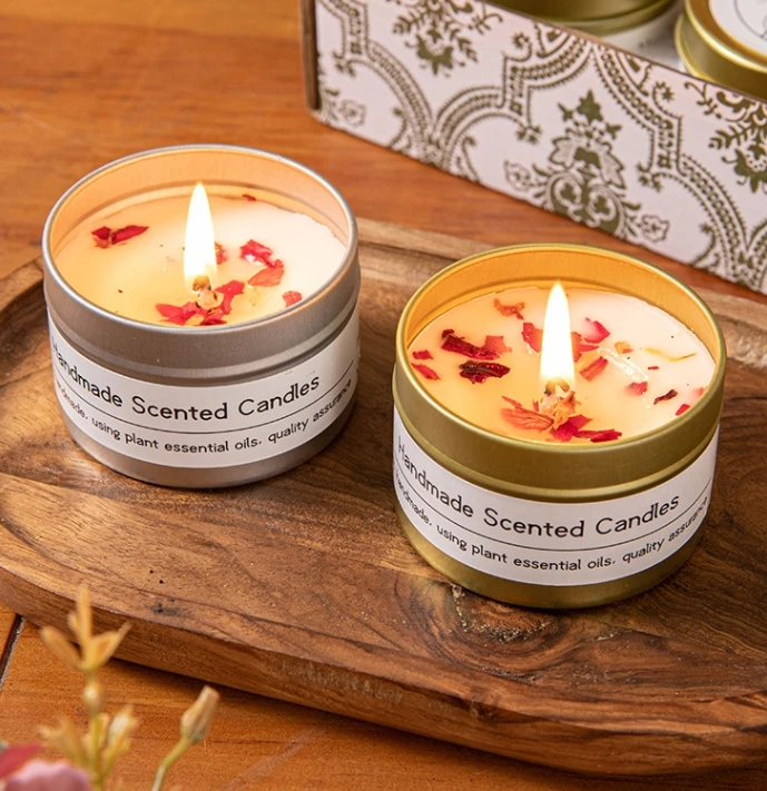 

I5XGD80W4I Соевые восковые сушеные цветочные ароматические свечи, украшения для гостиной