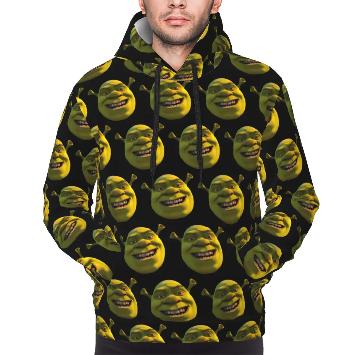 Funny Face Shreks Meme Hoodie For Men Women Sweatshirt Graphic Movie Kanga Pocket Hoodies Stylish Pullover Long Sleeve Shirts