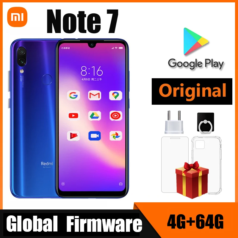 Google rom Xiaomi Redmi Note 7 6G 64G Cellphone Original Smartphone Qualcomm Snapdragon 660AIE