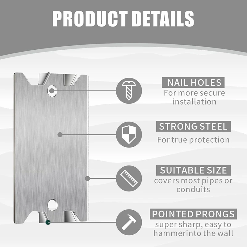 Nail Plates For Protecting Pipes And Wiring-Essential Nail Protection For Construction Projects 30Pcs