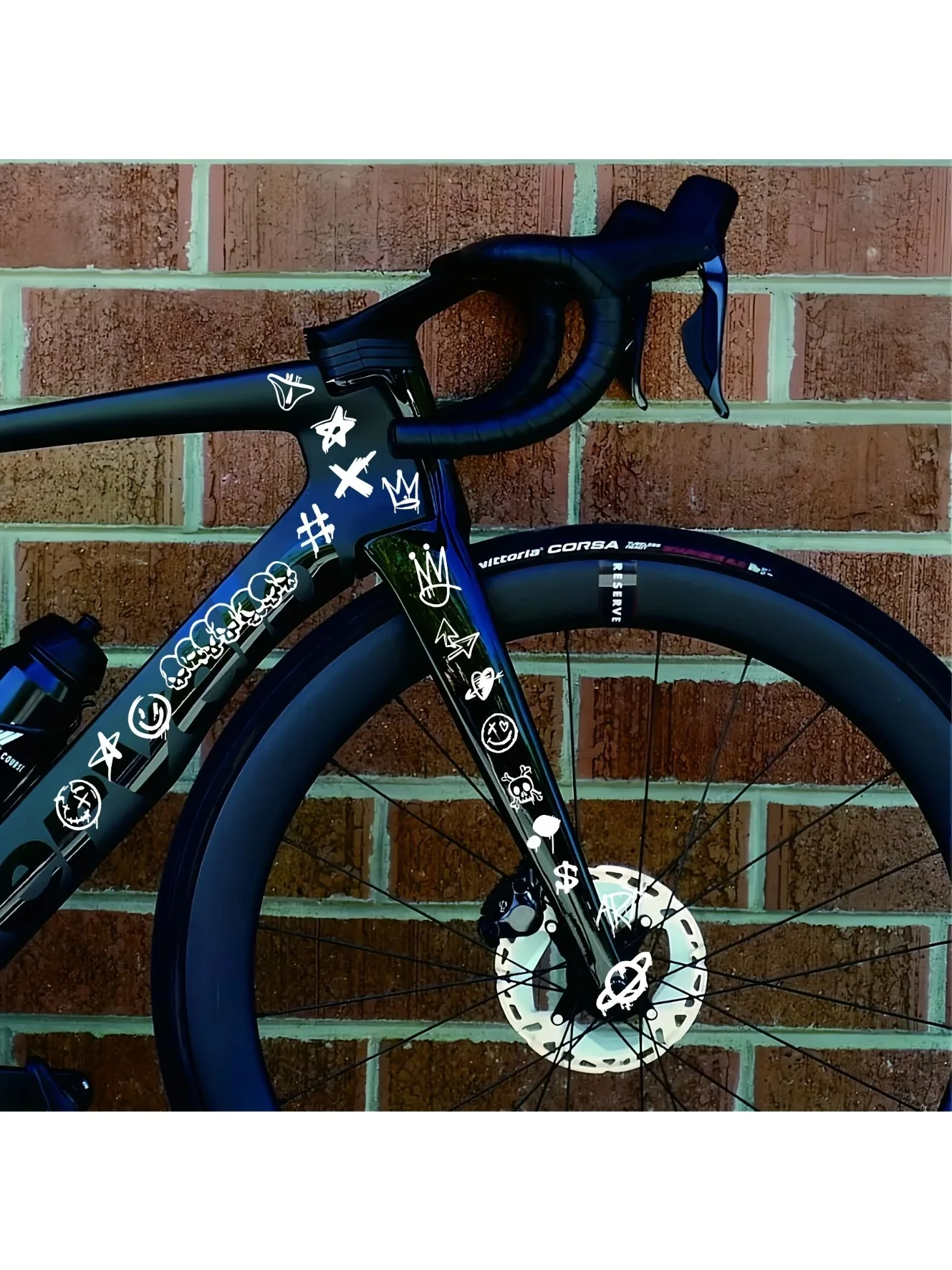 Wasserdichte Vinyl-Aufkleber 1 SET Graffiti-Totenkopf-Sticker für Rennradrahmen JDM-Stil Fahrrad Outdoor Stylische Deko-Accessoires