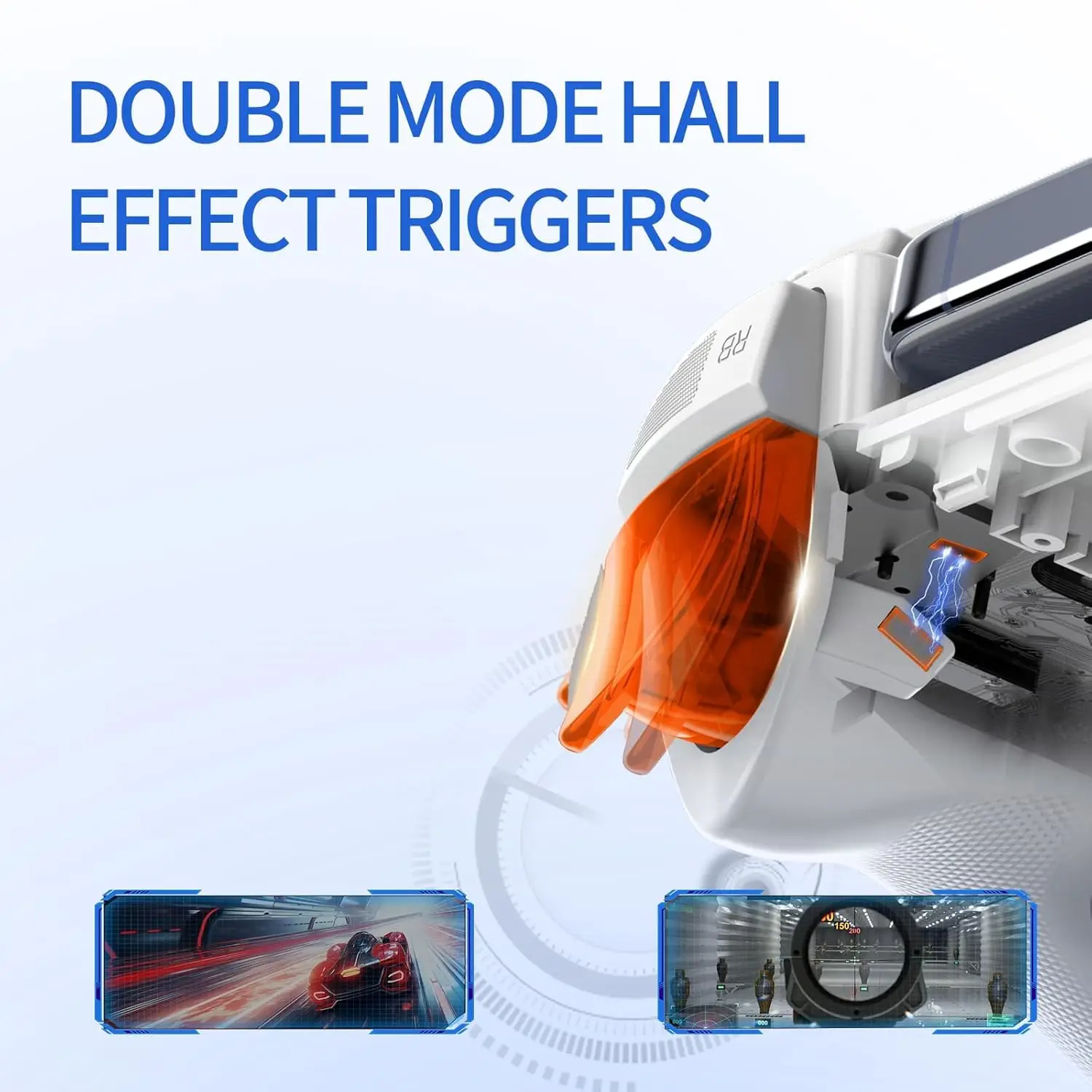 Type-C mobiele gamingcontroller voor Android/iPhone 15-serie cloudgamecontroller met Hall-effect joysticks/trigger AB01