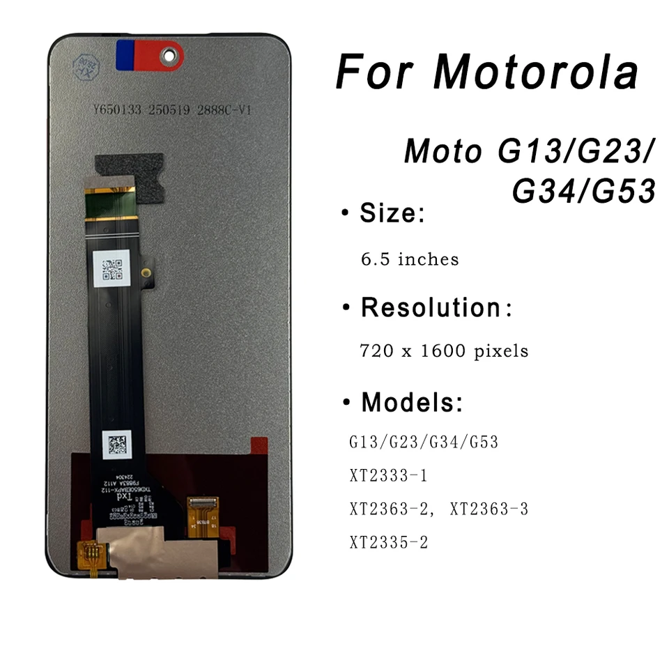 G13 G23 G34 G53 LCD For Motorola Moto G13 Display Touch Screen