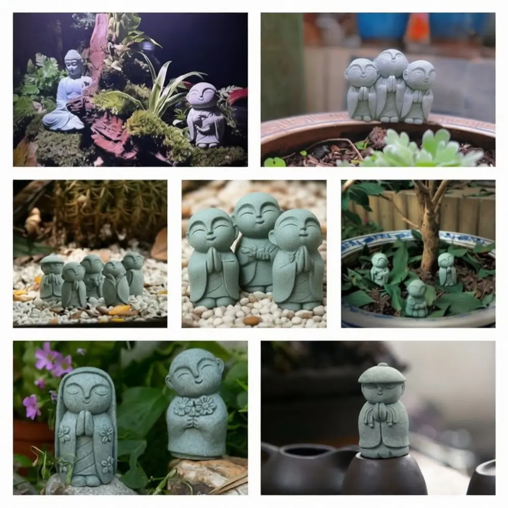 Minimalist Buddha Sculpture Sandstone Ornament Zen Home Decor For Aquarium Landscape Tabletop New Chinese Crafts