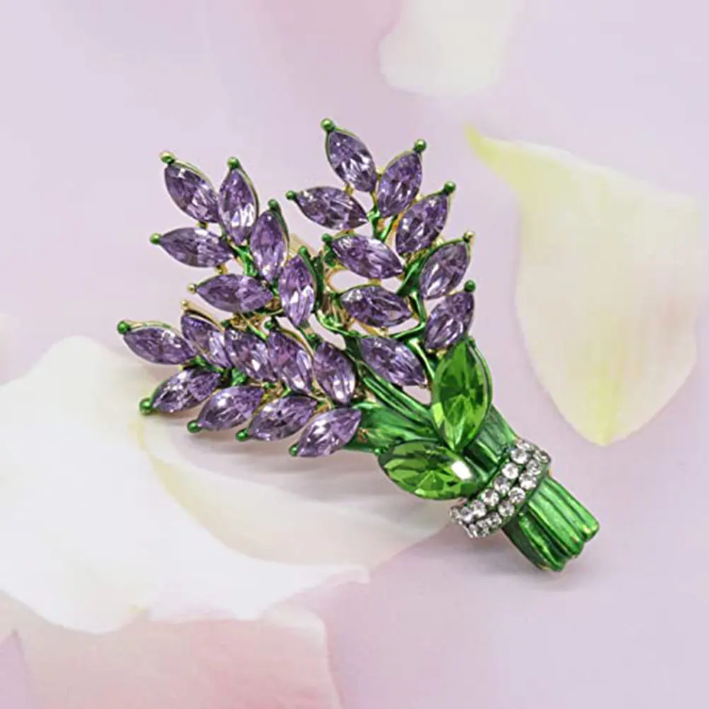 

2 Pcs Retro Corsage Costume Lavender Brooch Clothes Pin Clothing Decor Delicate Zinc Alloy Coat Decoration