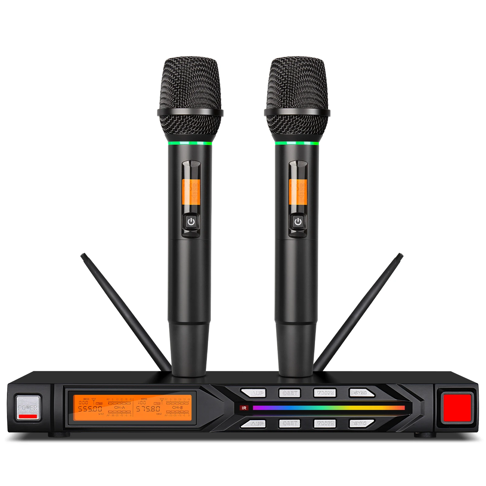 Conjunto de microfone sem fio profissional DEPUSHENG R7 UHF equipamento profissional de performance de palco para eliminar ruído